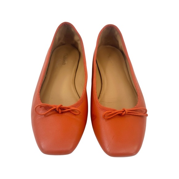 Madewell The Anelise Ballet Flat - Orange Brown Leather Ballet Flats sz 8 - Picture 4 of 11